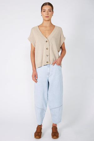furthered jean / faded blue denim