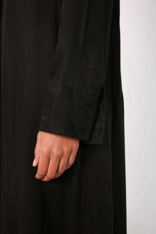 line shirt dress / black