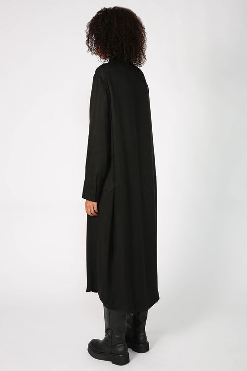 line shirt dress / black