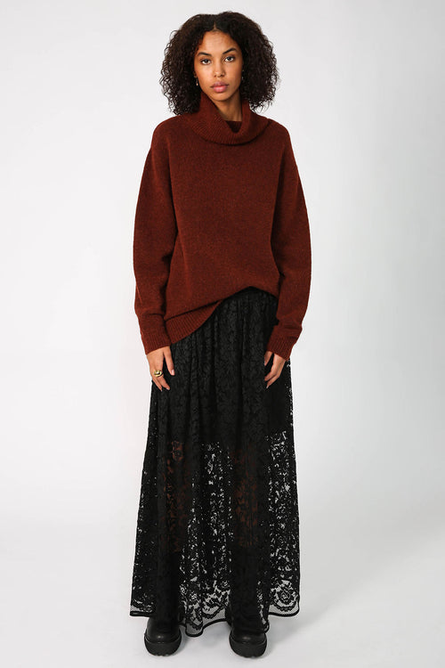 service sweater / mahogany brown