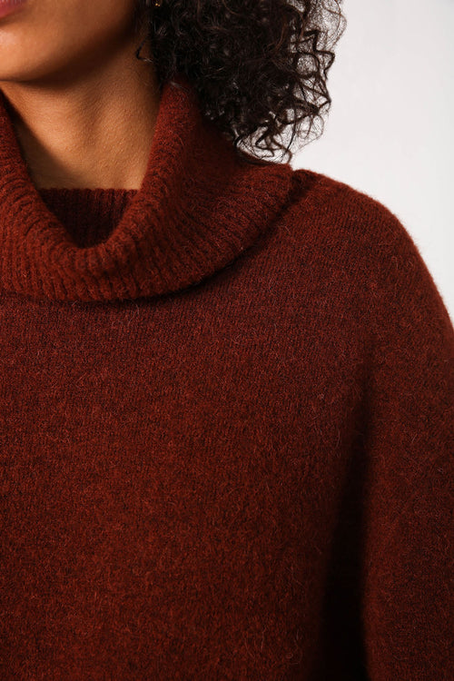 service sweater / mahogany brown