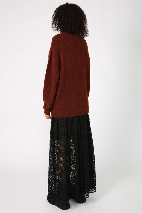 service sweater / mahogany brown