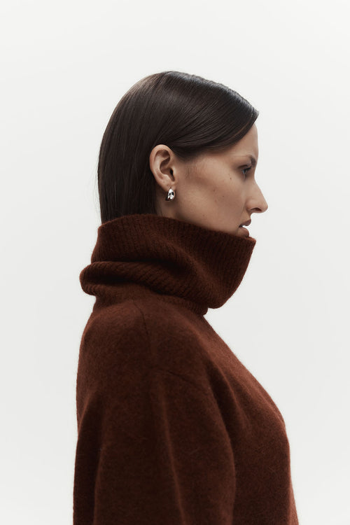 service sweater / mahogany brown
