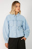 respite crop denim jacket / faded blue denim
