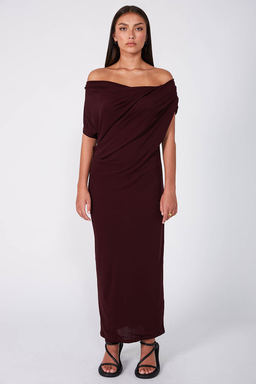 torrent maxi dress / dark sangria red