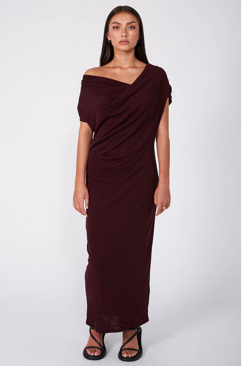 torrent maxi dress / dark sangria red