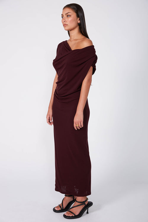torrent maxi dress / dark sangria red