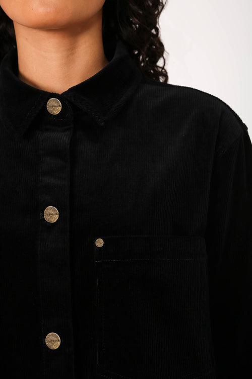 turning shacket / dark ink cord