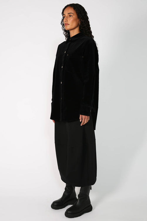 turning shacket / dark ink cord