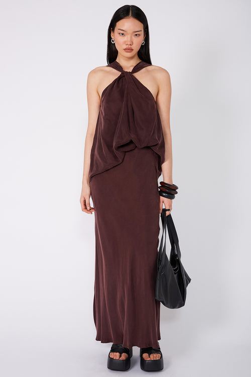 column bias maxi skirt / sangria