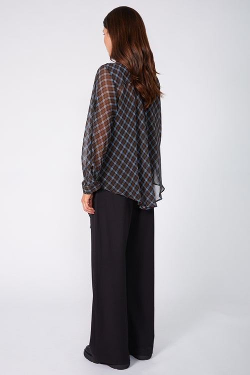onsen bias top / chocolate plaid