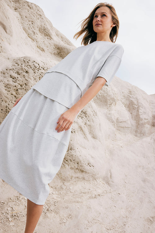 spin skirt / white marle