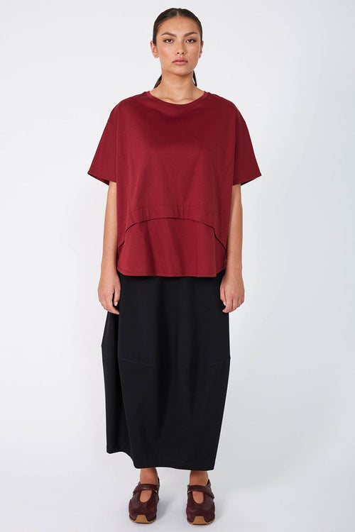 overturn tee / burgundy