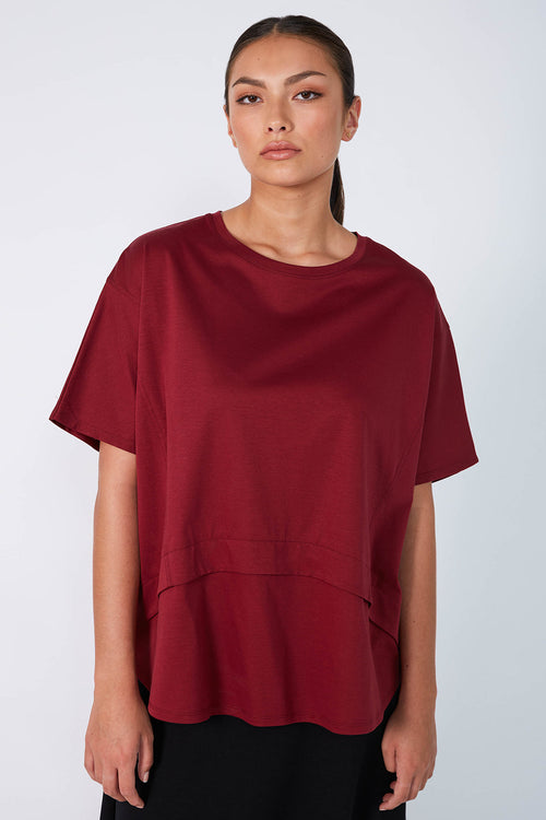 overturn tee / burgundy