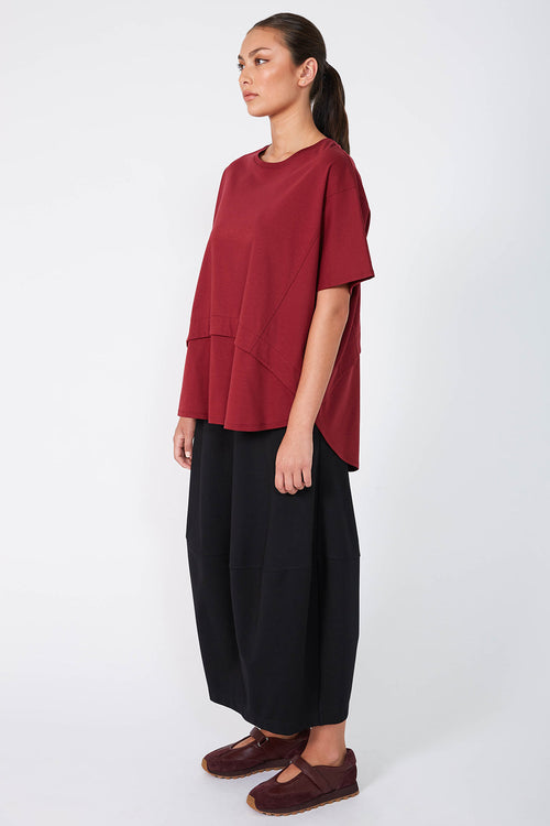overturn tee / burgundy