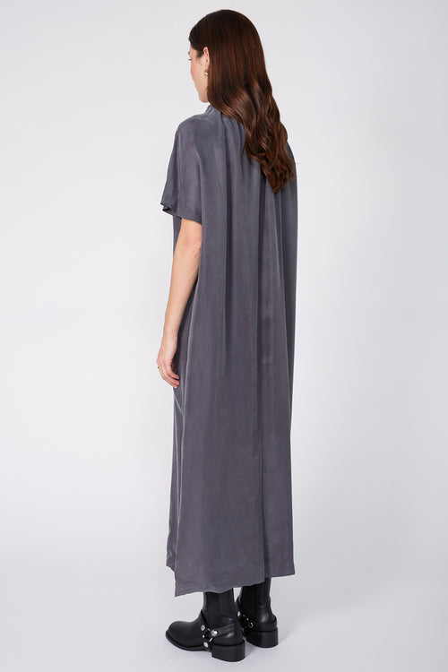overview midi dress / steel blue