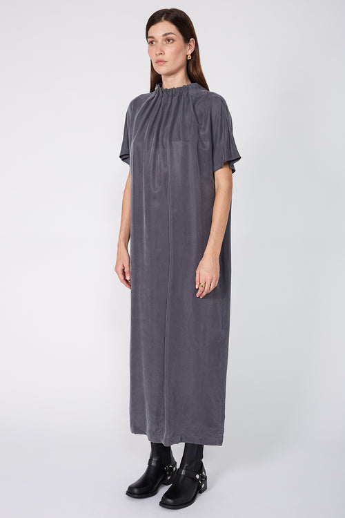 overview midi dress / steel blue