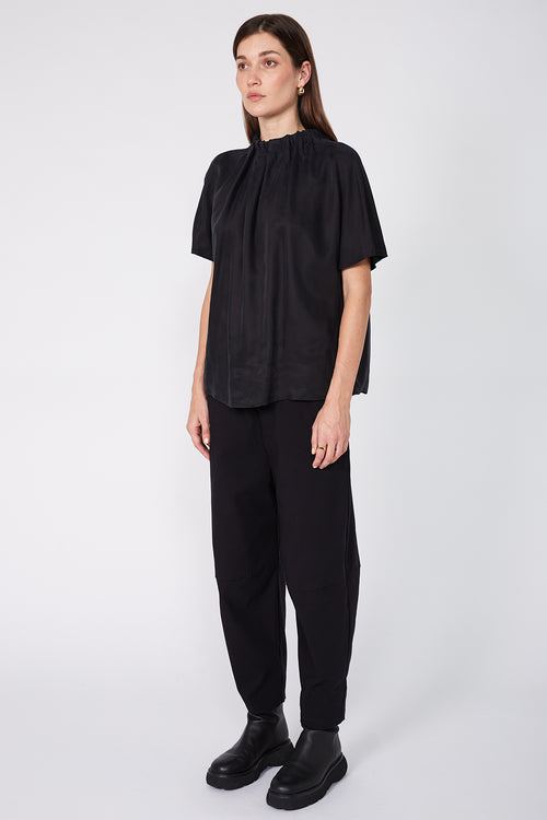 overview short sleeve top / black
