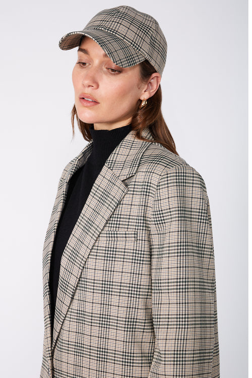 plaid cap / natural|khaki|black plaid