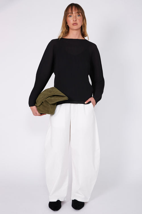 pleat curve top / black