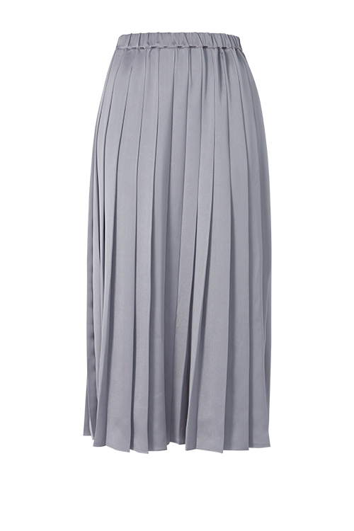 pleating midi skirt / grey