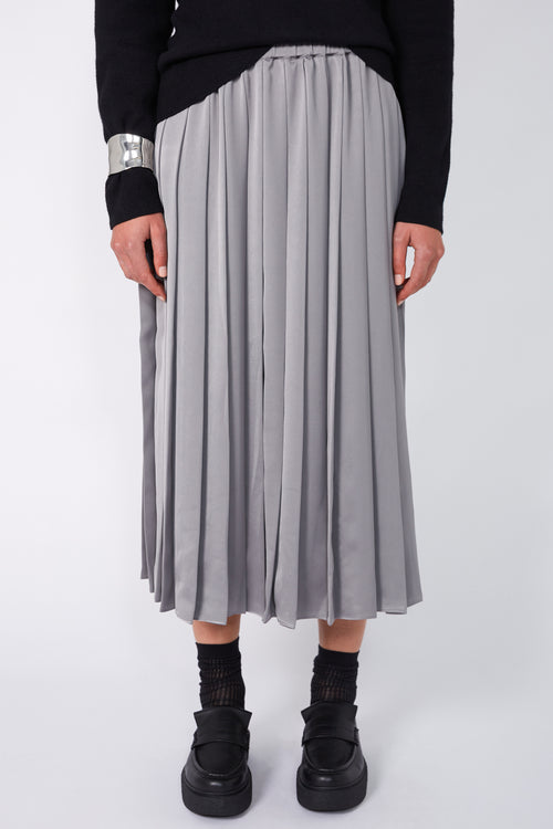 pleating midi skirt / grey