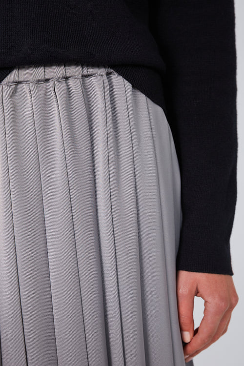pleating midi skirt / grey