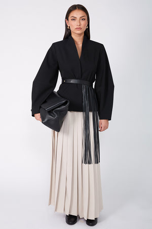 pleating skirt / sand mist