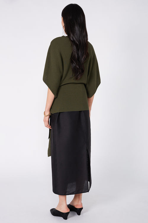 prompt tie sweater / olive green