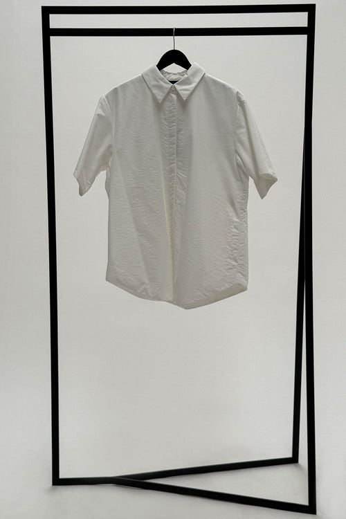 puffed shorty sleeve shirt / pearl ivory