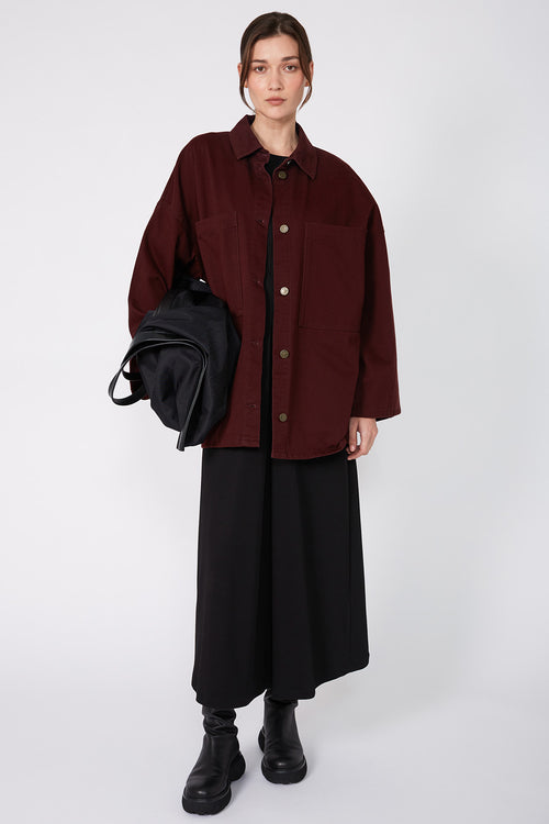 radier shacket / dark sangria red