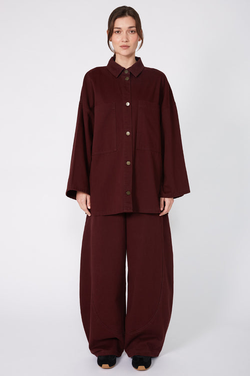 radier shacket / dark sangria red