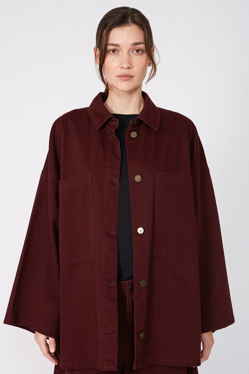 radier shacket / dark sangria red