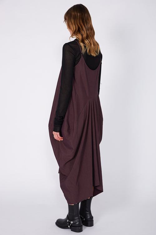 ratio pinnie dress / dark aubergine