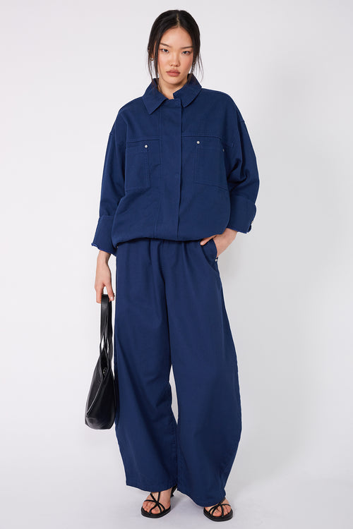 conceal cropped shacket / Biro blue
