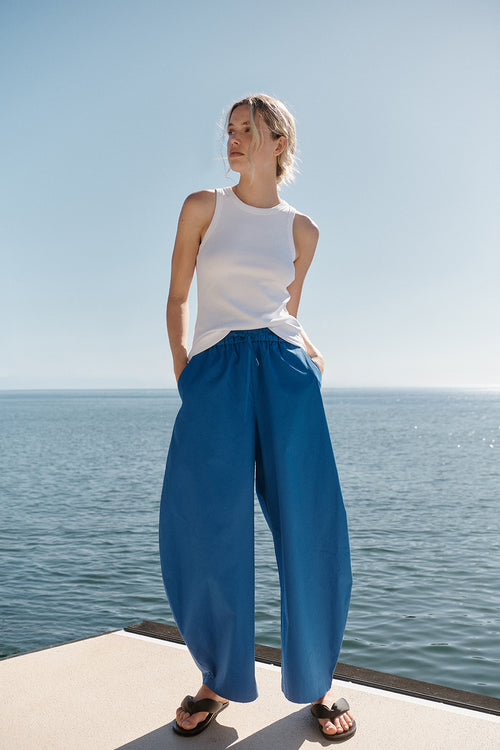 recede pant / cobalt blue