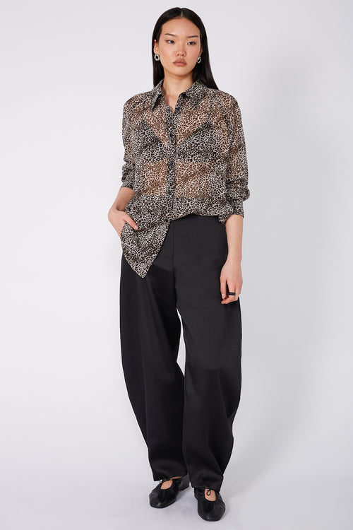 recover shirt / stone|chocolate|moss print