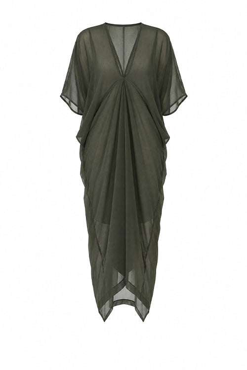 redeem midi dress / artillery green
