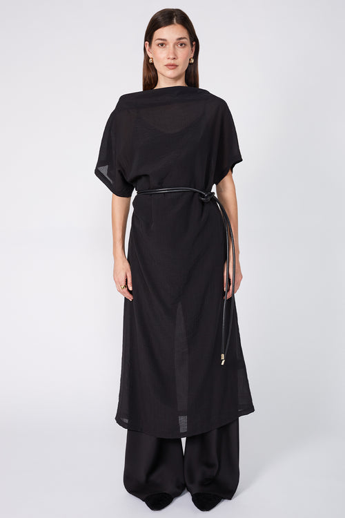 related midi dress / black