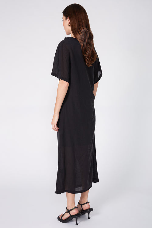 related midi dress / black