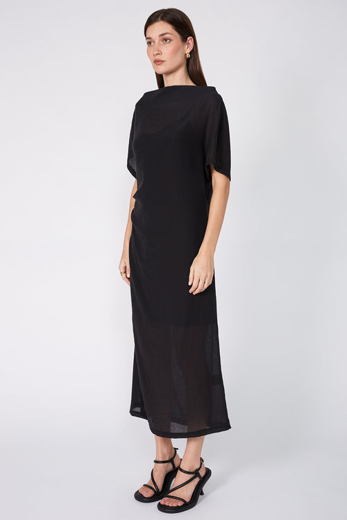 related midi dress / black
