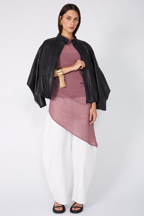 related tunic top / dusky mauve