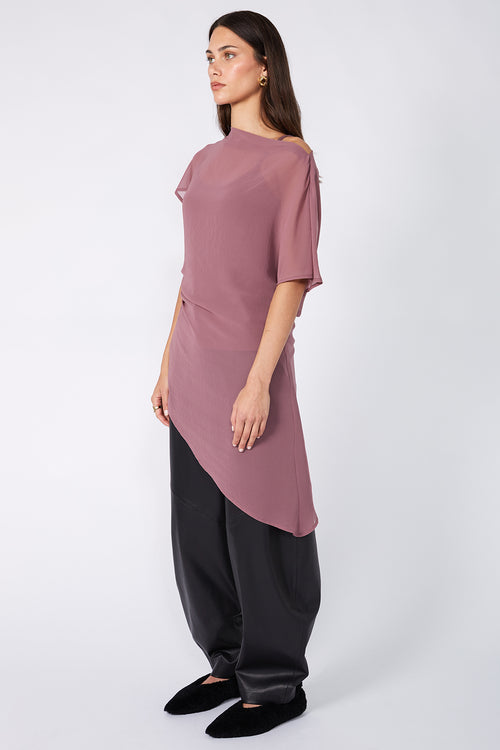 related tunic top / dusky mauve
