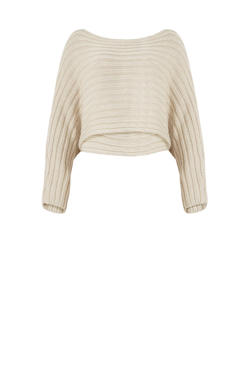 rib croppy sleeve / stone