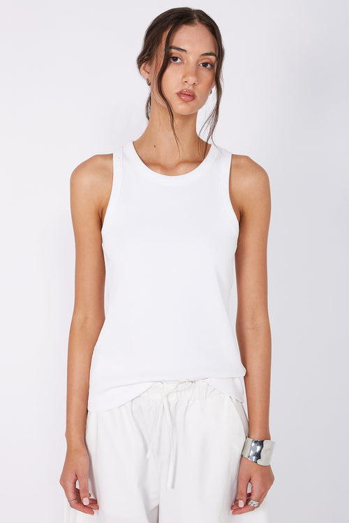 ridge rib tank / white
