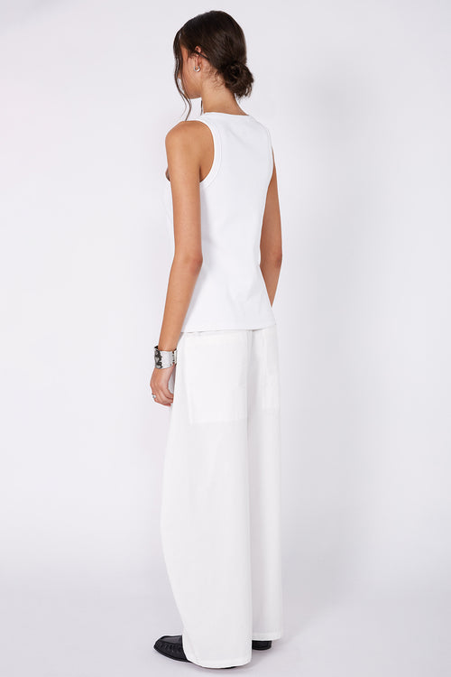ridge rib tank / white