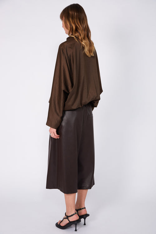 satin luxe bomber / chocolate