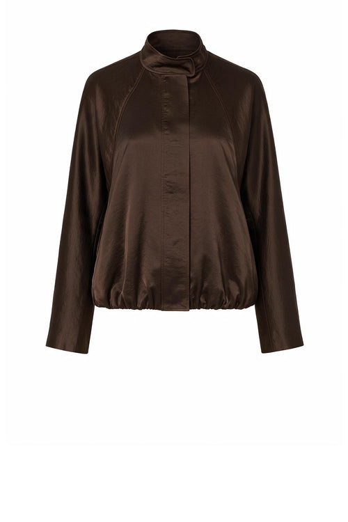 satin luxe bomber / chocolate
