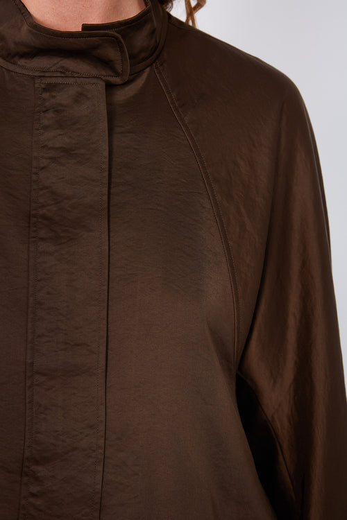 satin luxe bomber / chocolate
