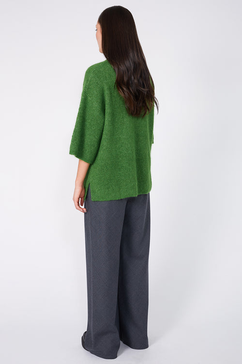 scanner ribbed tee sweater / leaf green